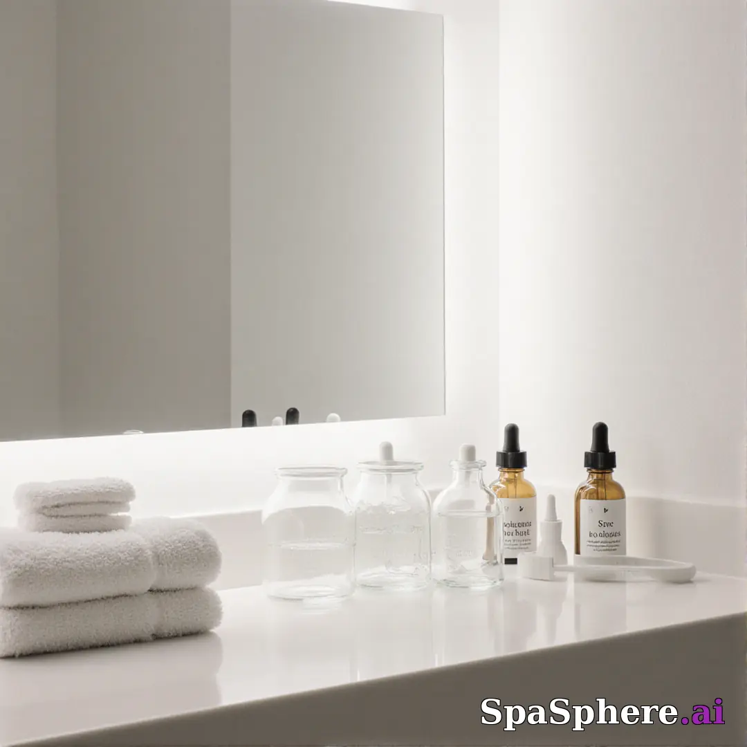 Minimal product staging spa scene – clean background for skincare retail posts. (23) [1080x1080]