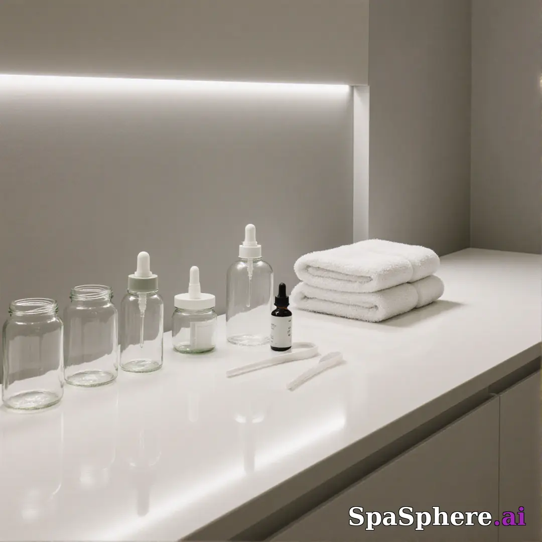 Minimal product staging spa scene – clean background for skincare retail posts. (03) [1080x1080]
