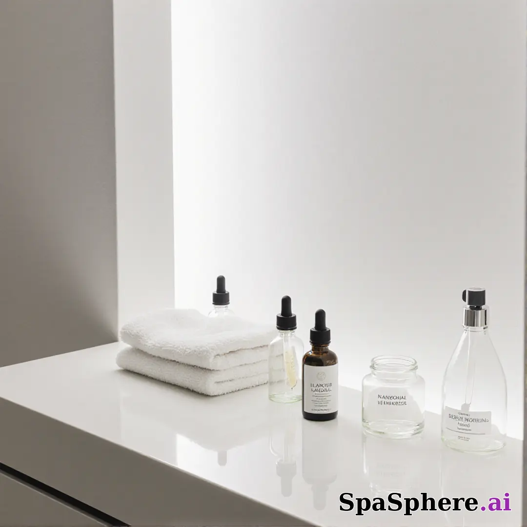Minimal product staging spa scene – clean background for skincare retail posts. (04) [1080x1080]