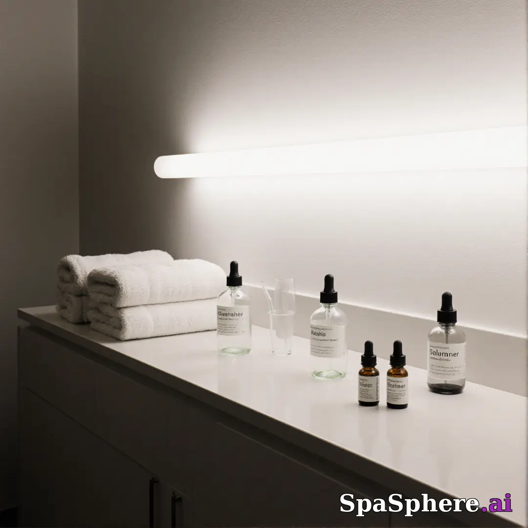 Minimal product staging spa scene – clean background for skincare retail posts. (07) [1080x1080]