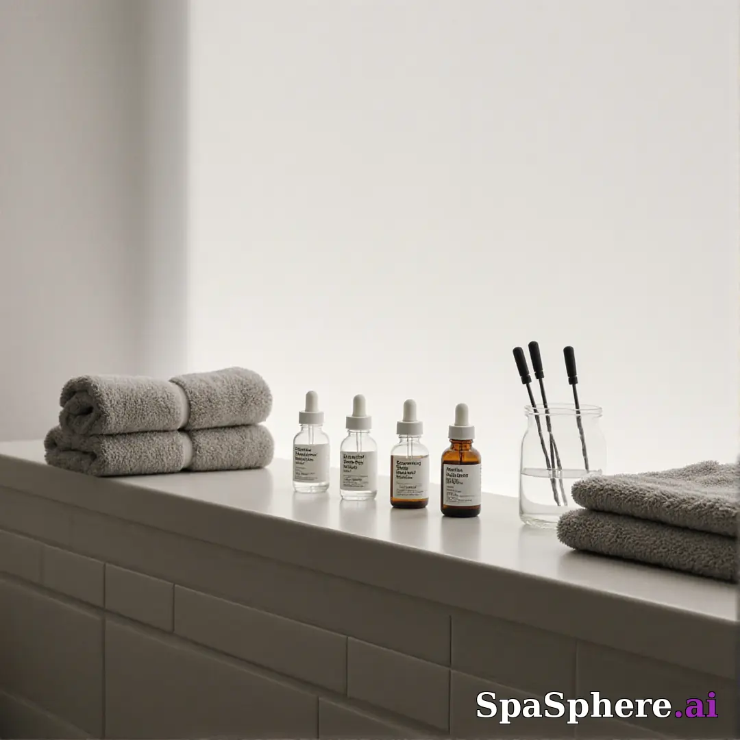 Minimal product staging spa scene – clean background for skincare retail posts. (08) [1080x1080]