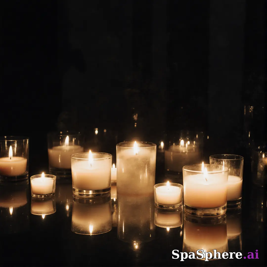 Dark candlelit spa flatlay – serene night aesthetic for relaxation posts. (04) [1080x1080]