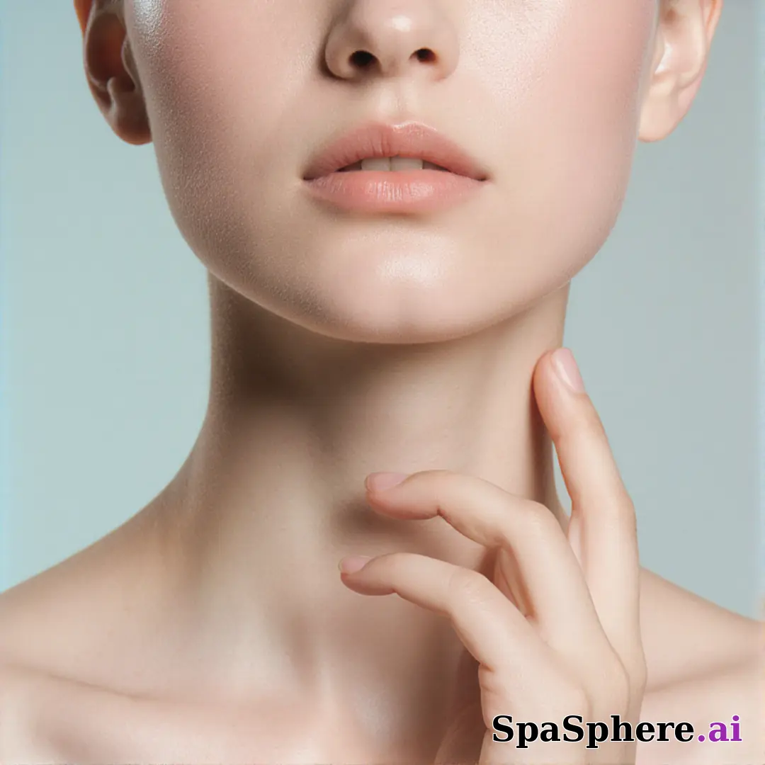 Soft porcelain skin close-up of lower face and neck with gentle touch and cool daylight. (18) [1080x1080]