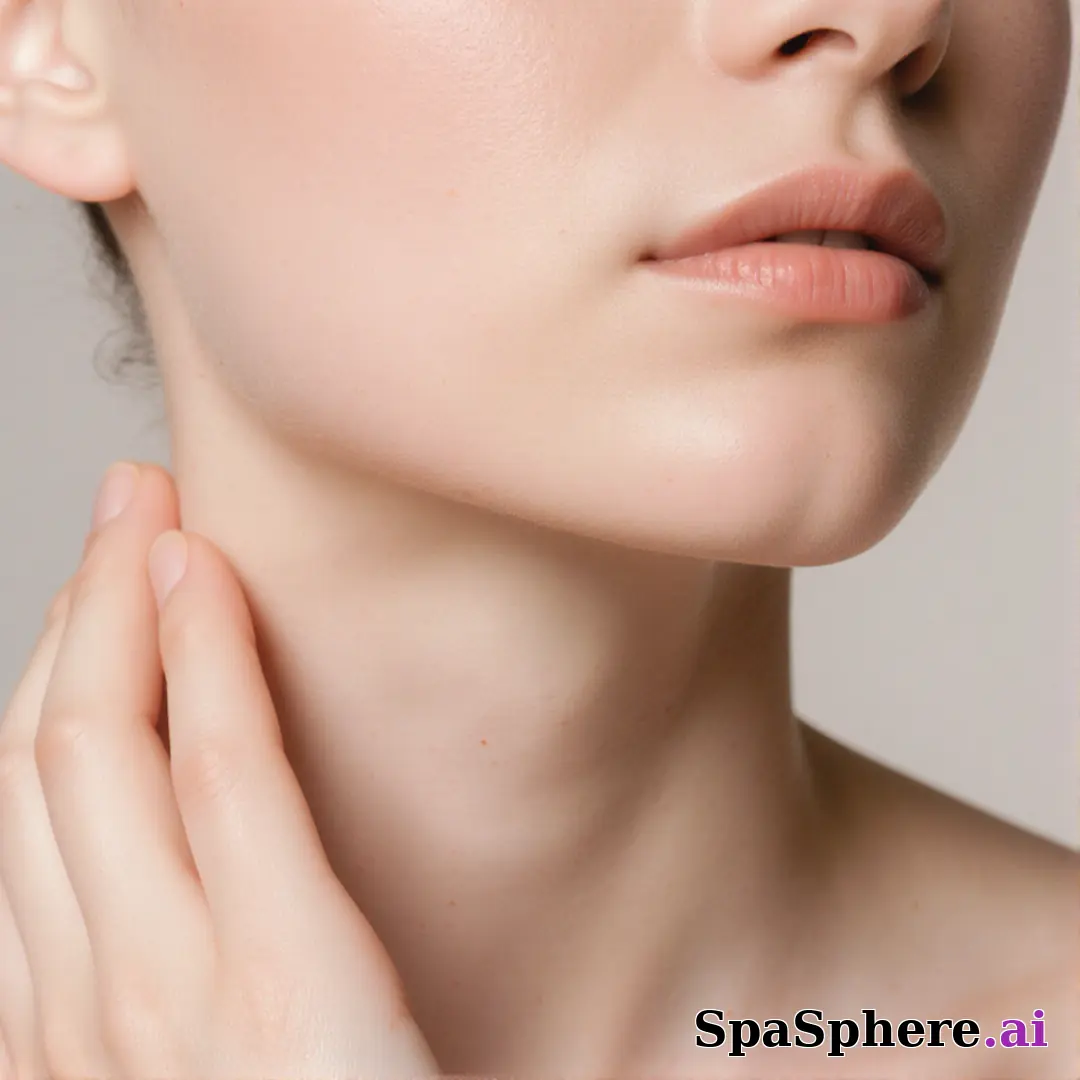 Soft porcelain skin close-up of lower face and neck with gentle touch and cool daylight. (03) [1080x1080]