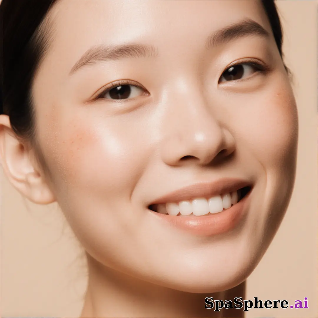 Close-up portrait showing glowing hydrated skin in soft daylight – gentle, authentic spa aesthetic. (16) [1080x1080]