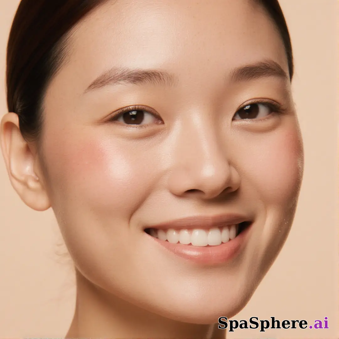 Close-up portrait showing glowing hydrated skin in soft daylight – gentle, authentic spa aesthetic. (20) [1080x1080]