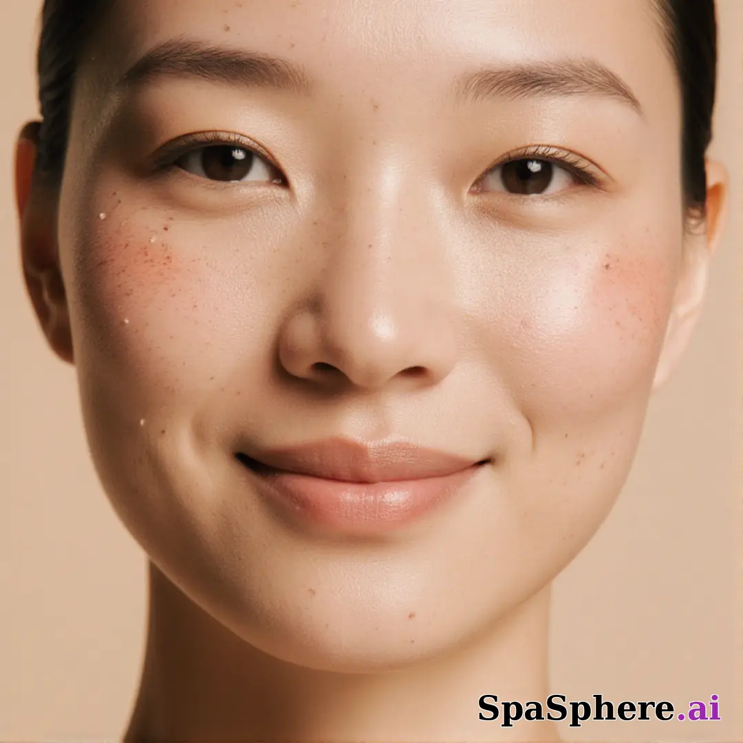 Close-up portrait showing glowing hydrated skin in soft daylight – gentle, authentic spa aesthetic. (04) [1080x1080]