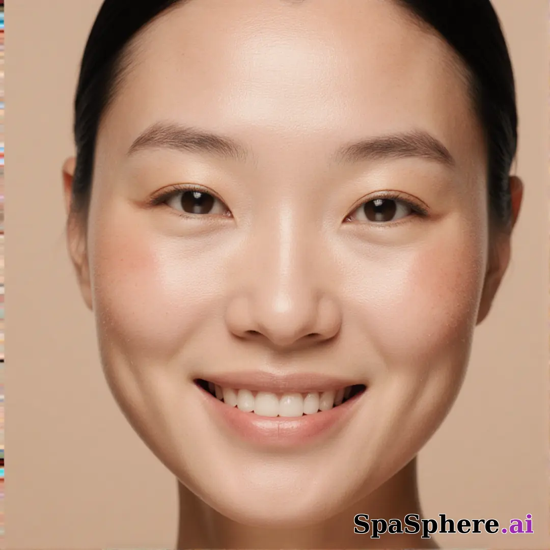 Close-up portrait showing glowing hydrated skin in soft daylight – gentle, authentic spa aesthetic. (05) [1080x1080]