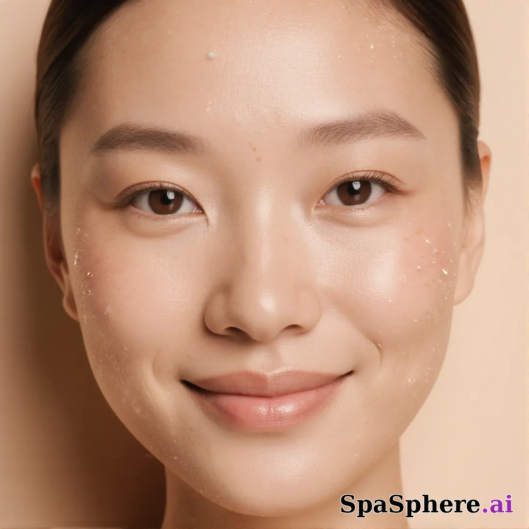 Close-up portrait showing glowing hydrated skin in soft daylight – gentle, authentic spa aesthetic. (07) [1080x1080]