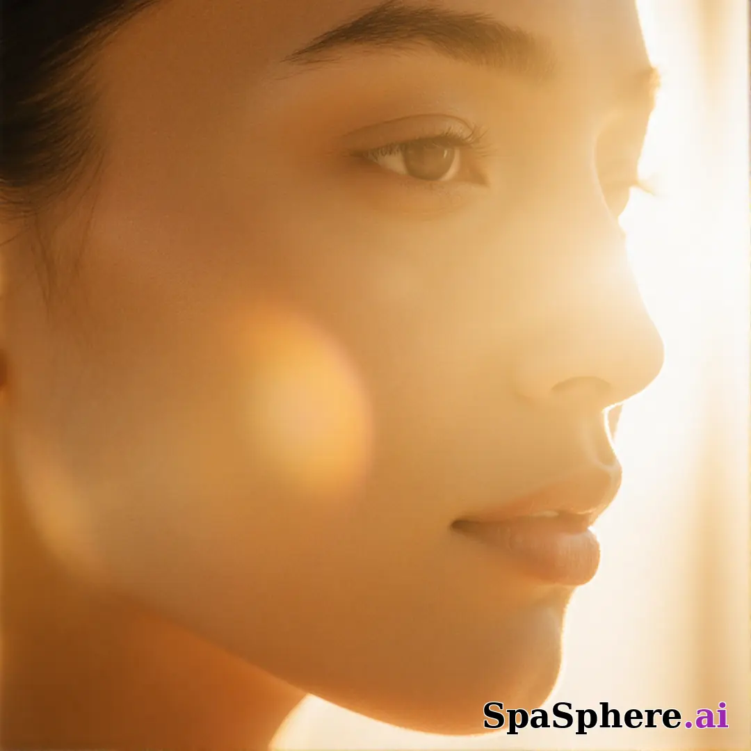 Warm radiant skin portrait under golden light – perfect for high-end spa and glow content. (13) [1080x1080]