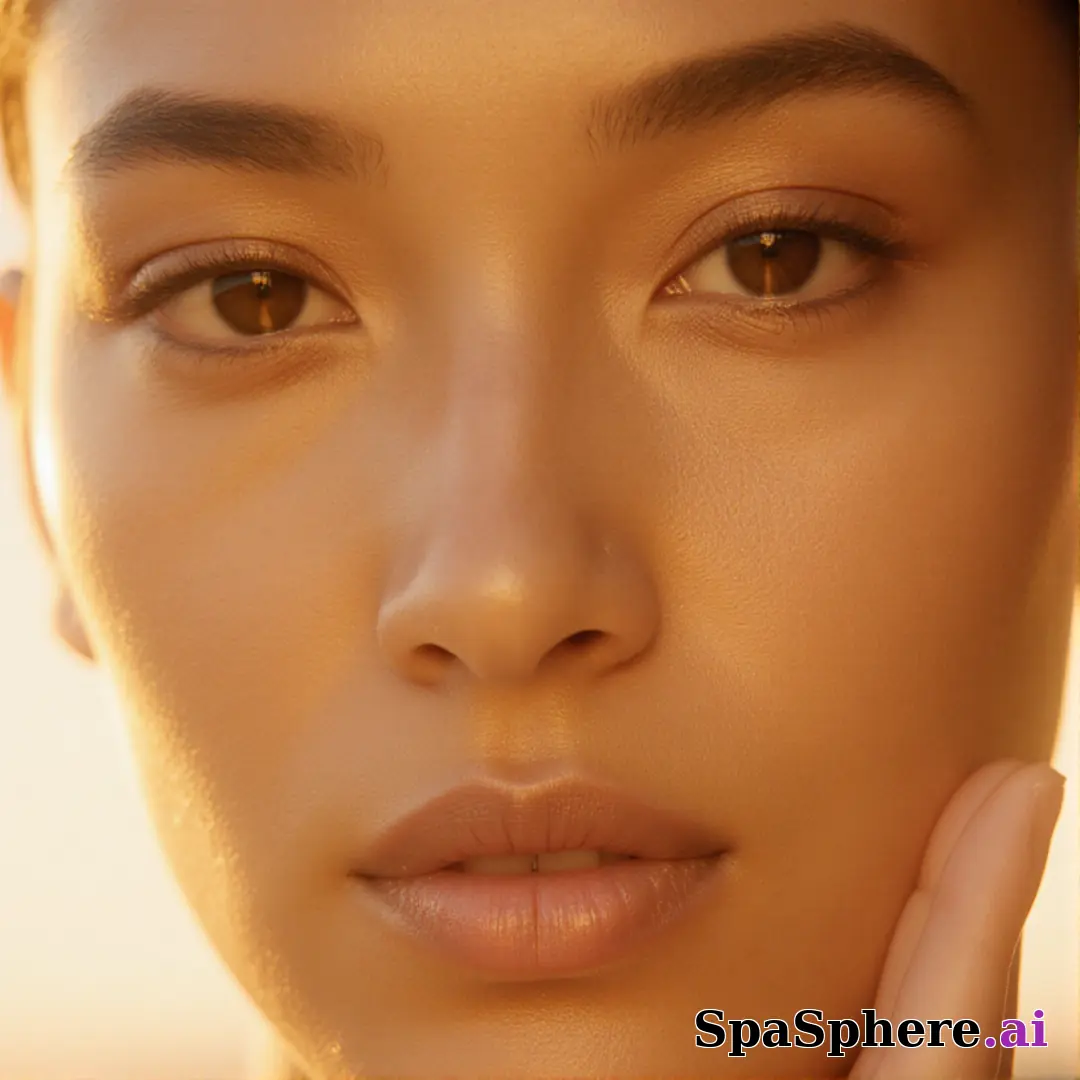Warm radiant skin portrait under golden light – perfect for high-end spa and glow content. (19) [1080x1080]