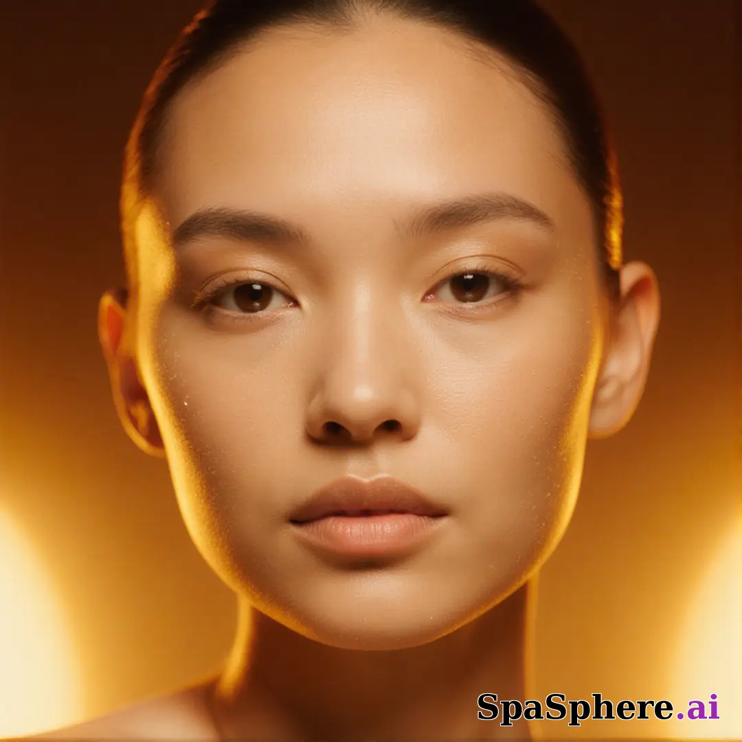 Warm radiant skin portrait under golden light – perfect for high-end spa and glow content. (02) [1080x1080]