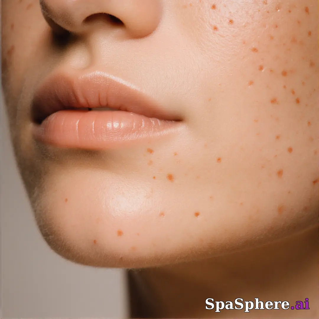 Macro spa close-up showing realistic healthy skin texture and tone – educational skincare imagery. (10) [1080x1080]
