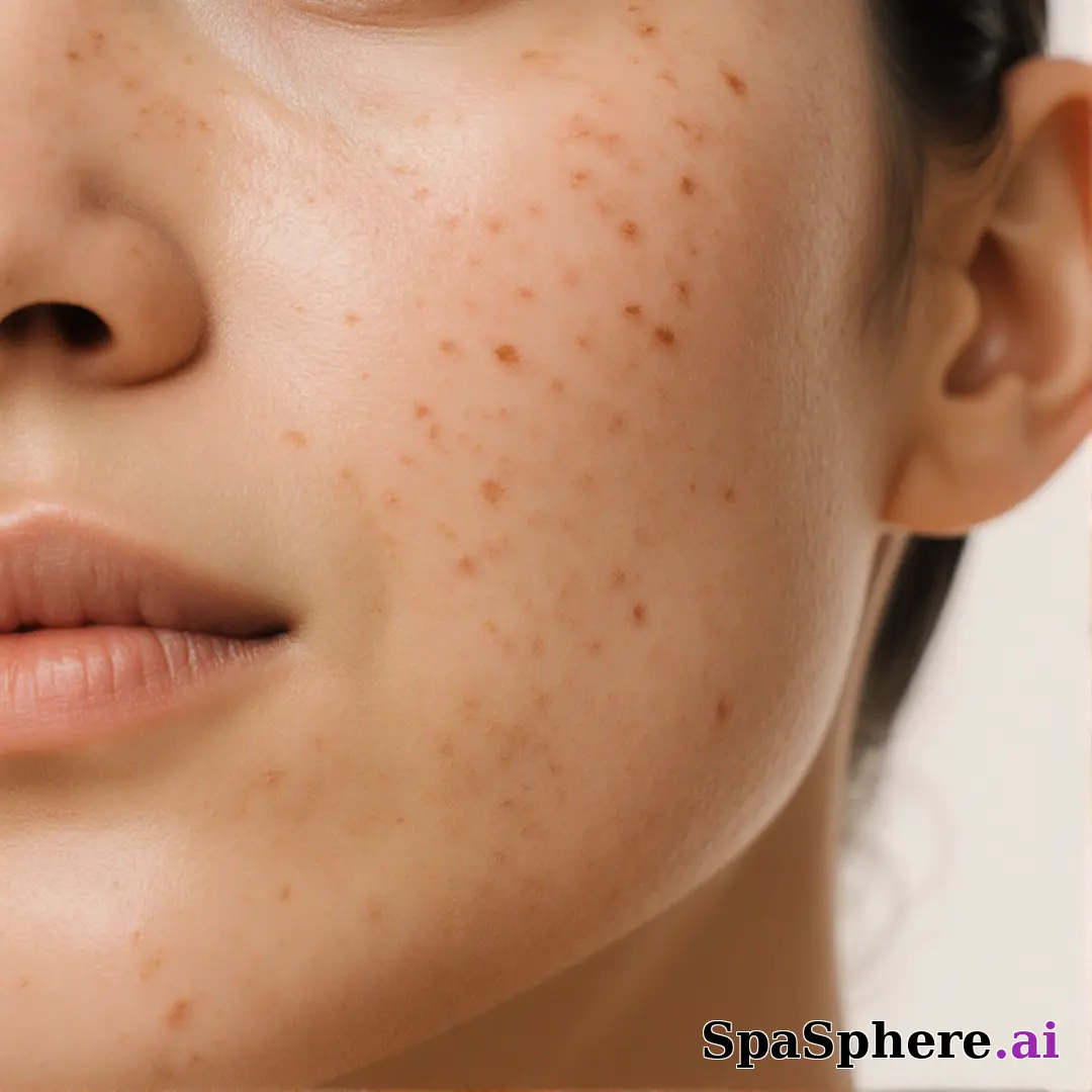 Macro spa close-up showing realistic healthy skin texture and tone – educational skincare imagery. (11) [1080x1080]