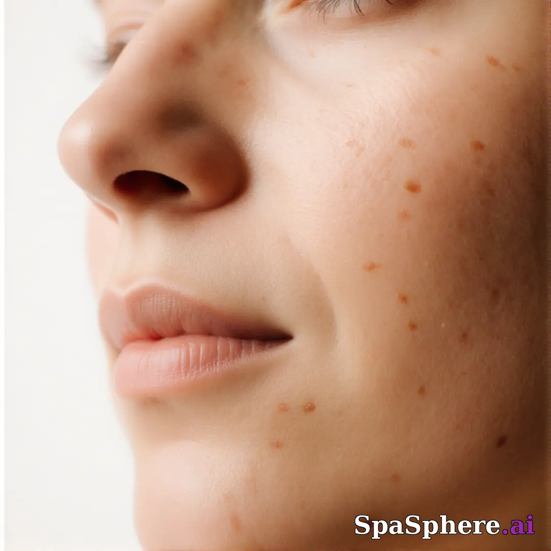 Macro spa close-up showing realistic healthy skin texture and tone – educational skincare imagery. (12) [1080x1080]
