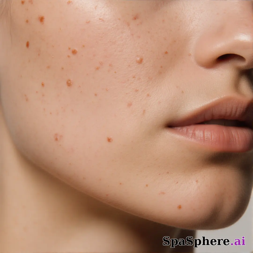 Macro spa close-up showing realistic healthy skin texture and tone – educational skincare imagery. (16) [1080x1080]