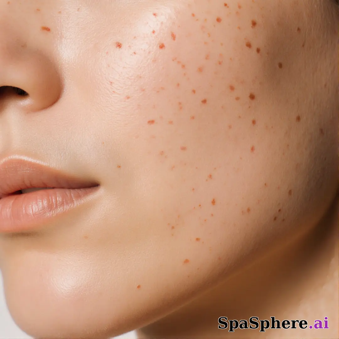 Macro spa close-up showing realistic healthy skin texture and tone – educational skincare imagery. (19) [1080x1080]