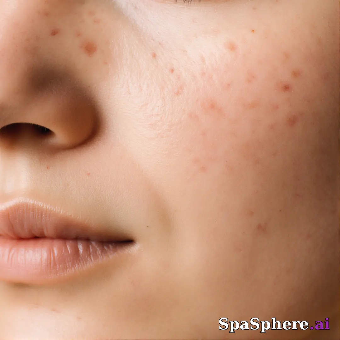 Macro spa close-up showing realistic healthy skin texture and tone – educational skincare imagery. (24) [1080x1080]