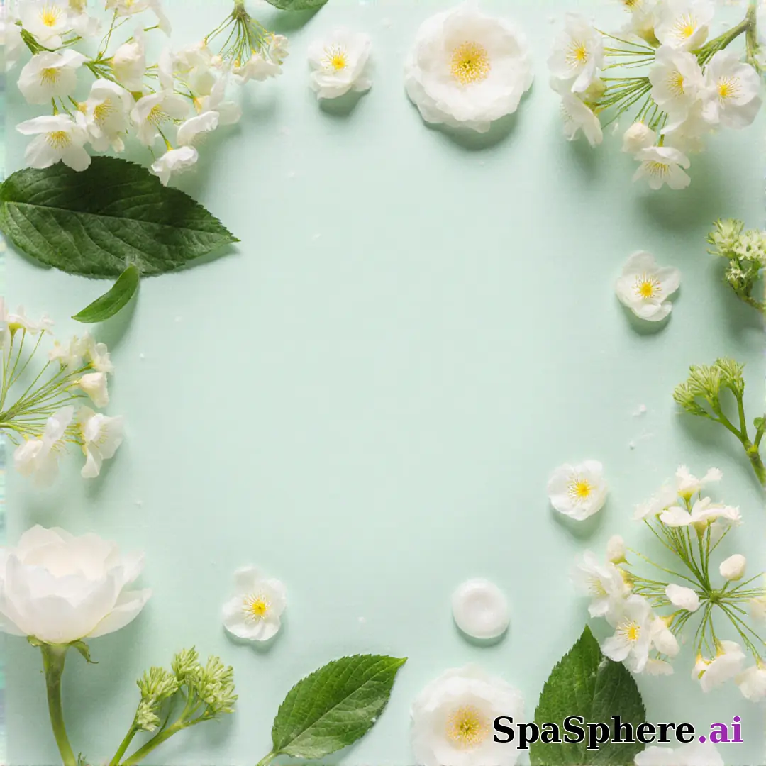 Fresh pale green spa flatlay – spring renewal theme for estheticians. (15) [1080x1080]