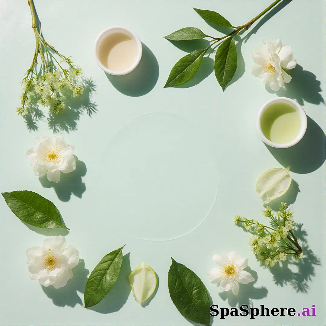 Fresh pale green spa flatlay – spring renewal theme for estheticians. (16) [1080x1080]