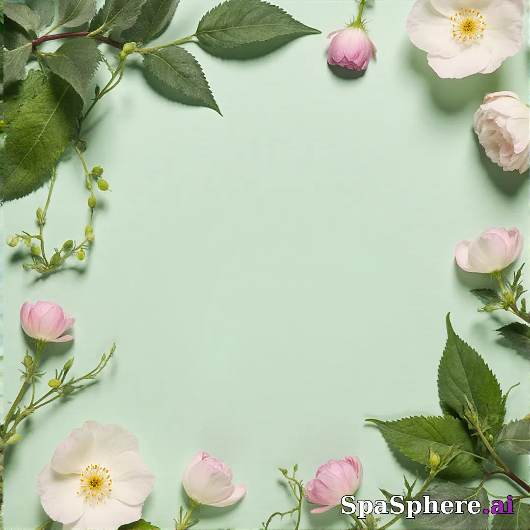 Fresh pale green spa flatlay – spring renewal theme for estheticians. (18) [1080x1080]