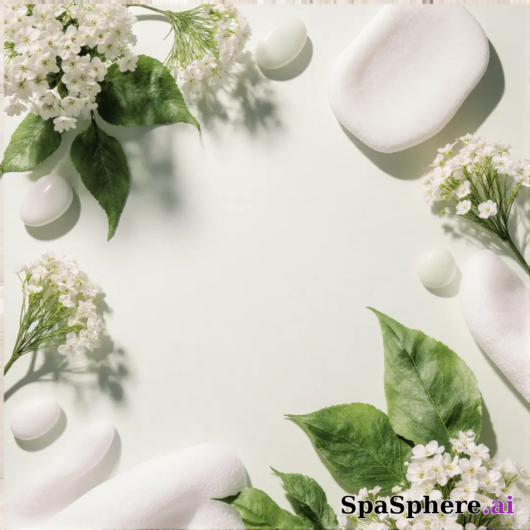 Fresh pale green spa flatlay – spring renewal theme for estheticians. (24) [1080x1080]