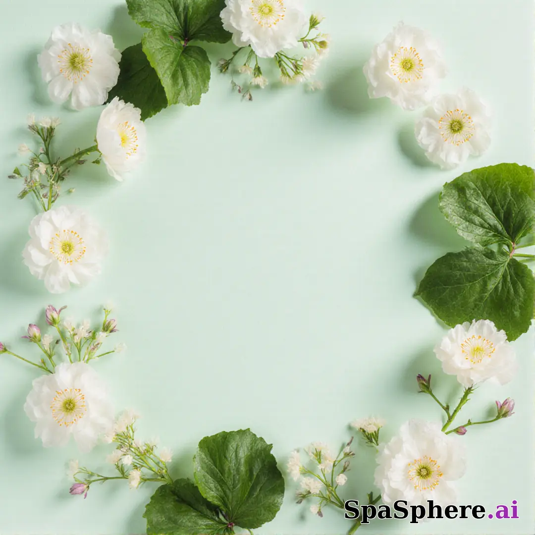 Fresh pale green spa flatlay – spring renewal theme for estheticians. (06) [1080x1080]