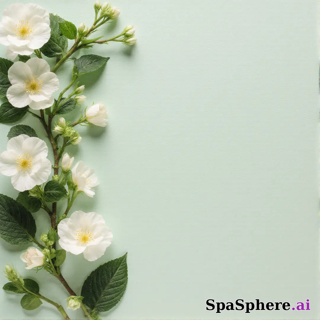 Fresh pale green spa flatlay – spring renewal theme for estheticians. (07) [1080x1080]