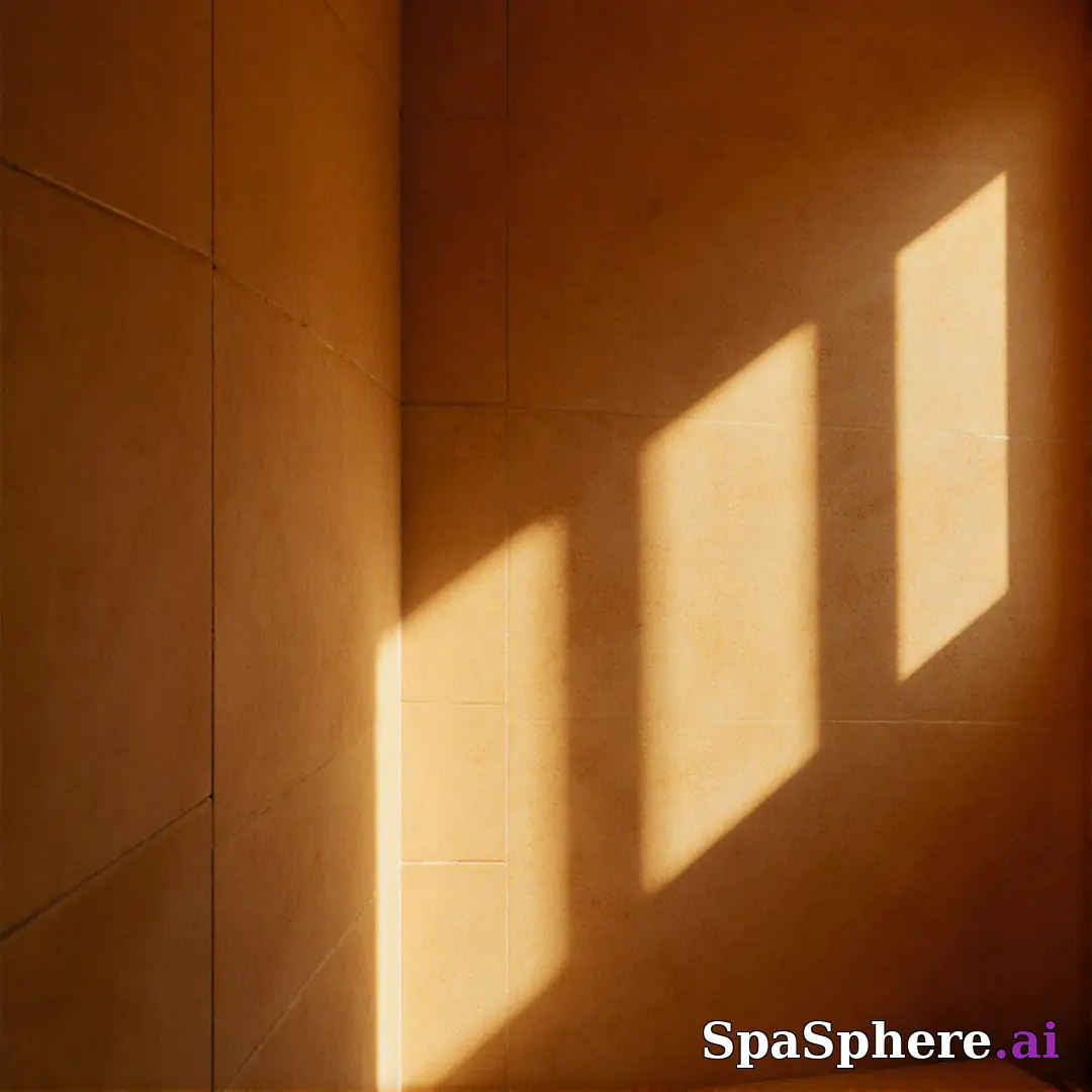 Golden-hour light in spa studio – natural sunlight spa atmosphere. (01) [1080x1080]