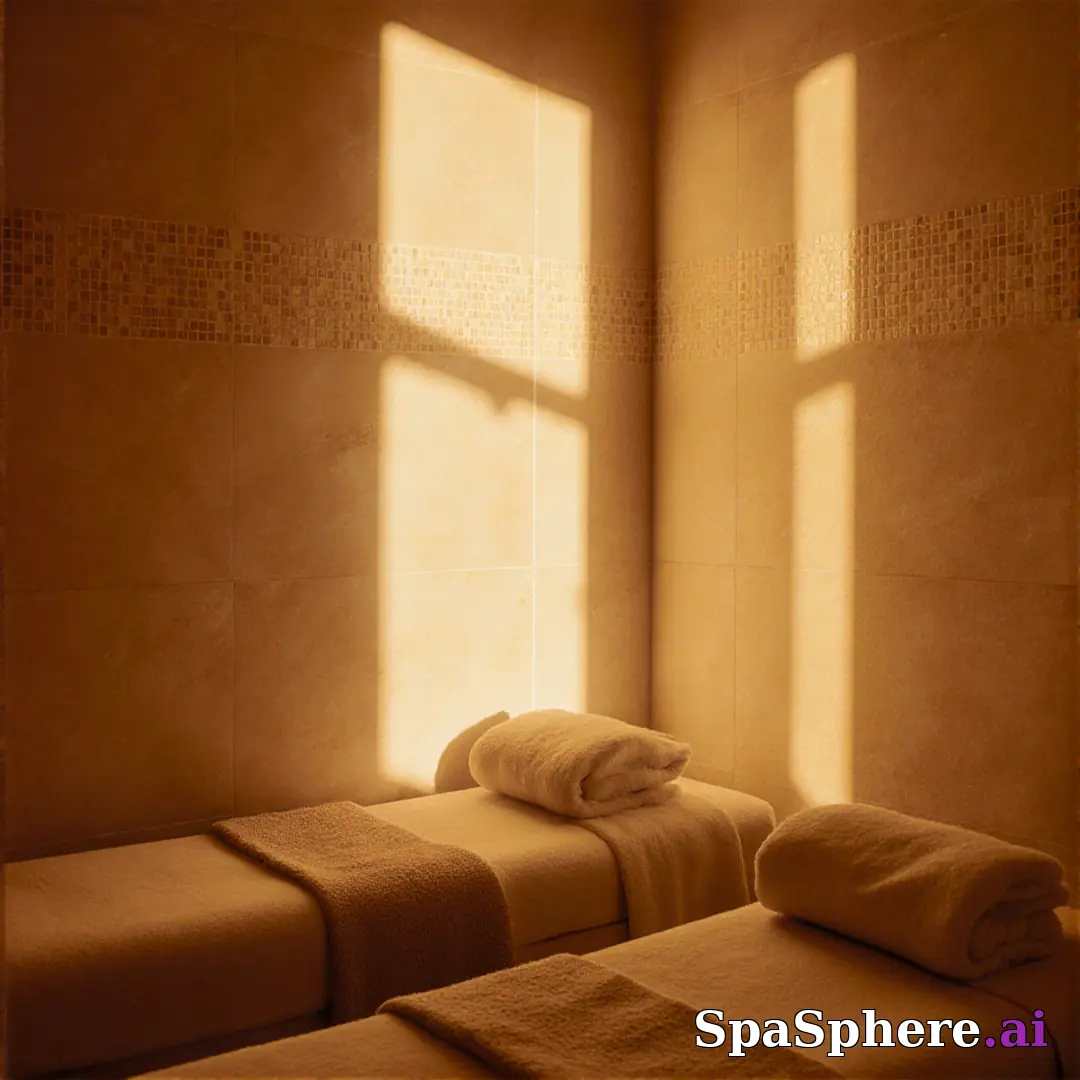Golden-hour light in spa studio – natural sunlight spa atmosphere. (10) [1080x1080]