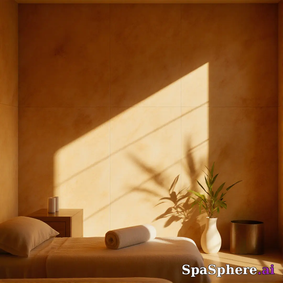 Golden-hour light in spa studio – natural sunlight spa atmosphere. (06) [1080x1080]