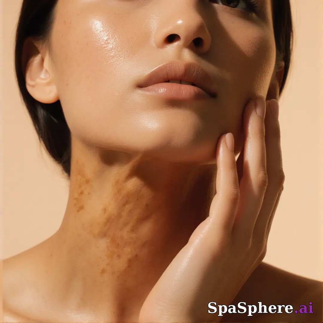 Warm glowing skin close-up with soft warm light and gentle hand touch, editorial spa beauty aesthetic. (14) [1080x1080]